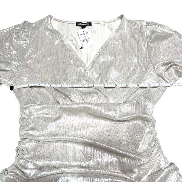 Express Sparkling Silver Blouse - Picture 5 of 11